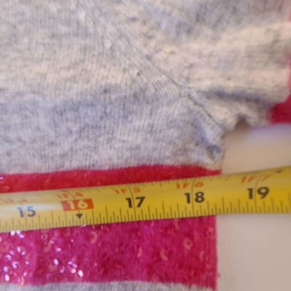 J. Crew Women's Sweater Pullover Pink Sequin Striped Merino Wool White Medium - Picture 6 of 12